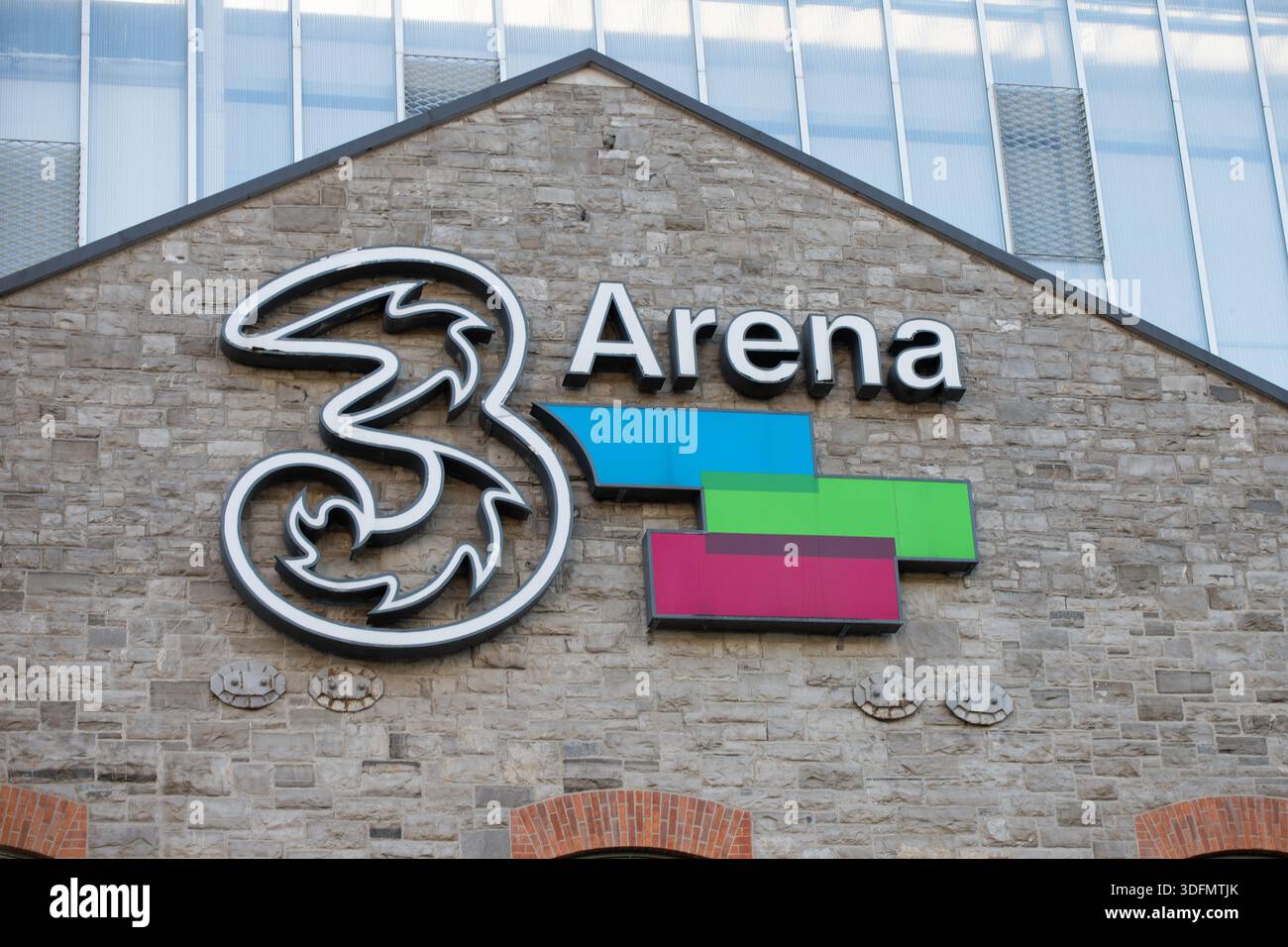 Three Arena Dublin, Ireland – 13th January 2026 – Close up exterior view of the ...