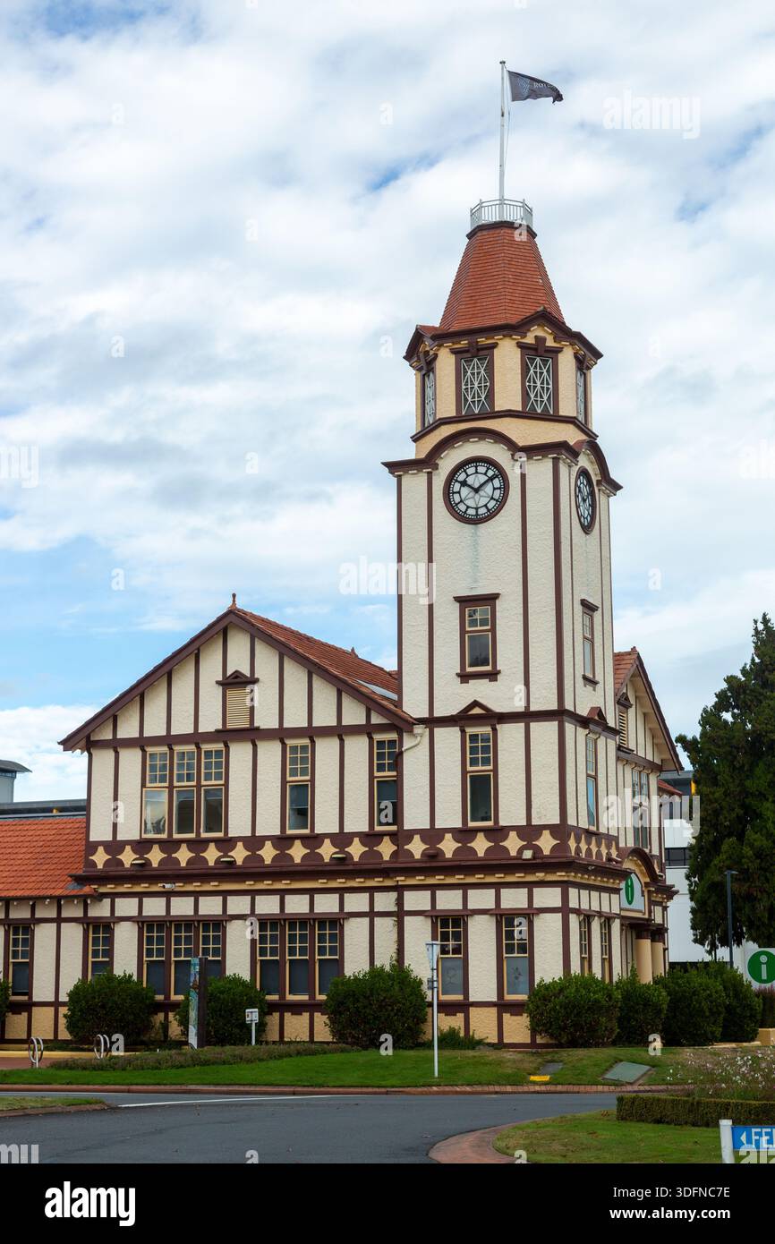 The Rotorua i-Site Visitor Information Centre and its iconic clock ...