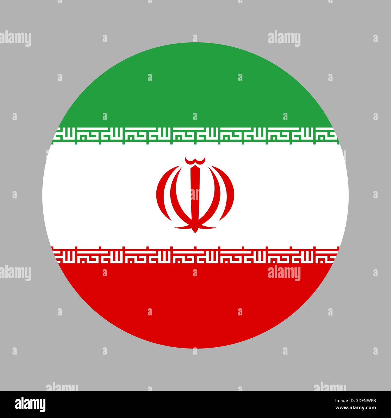 National Flag of Iran circle icon. Iran flag round symbol. Button ...