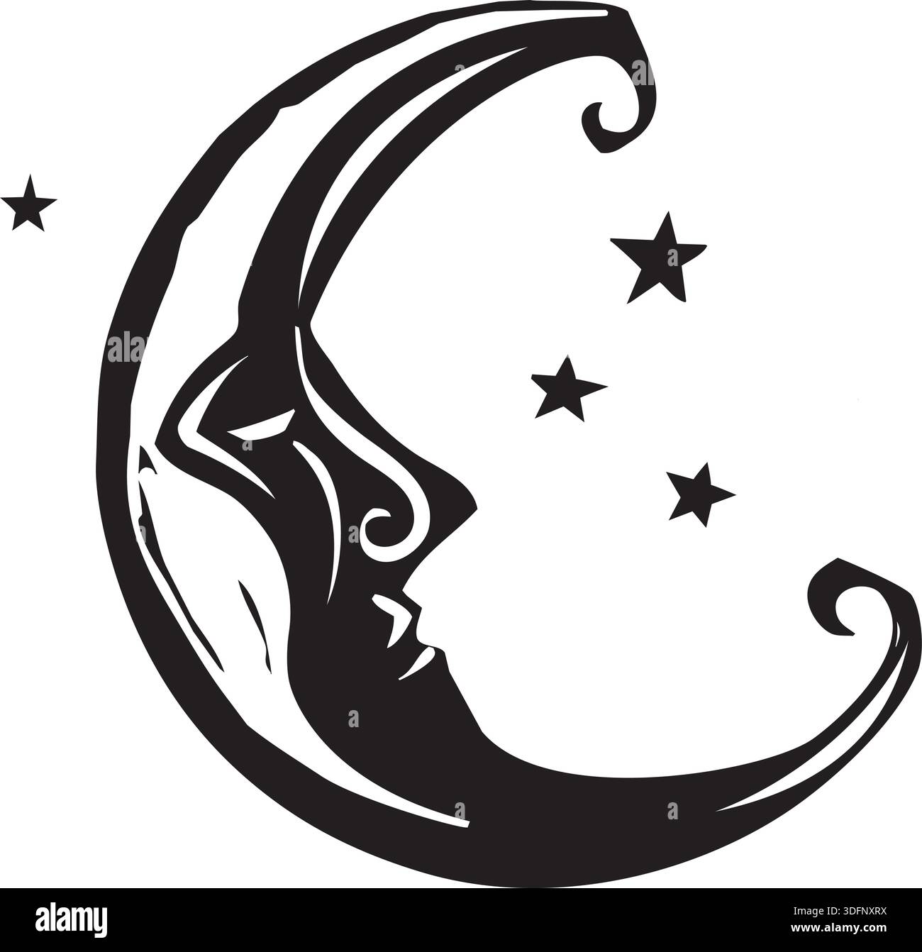 Man on the moon Stock Vector Images - Alamy
