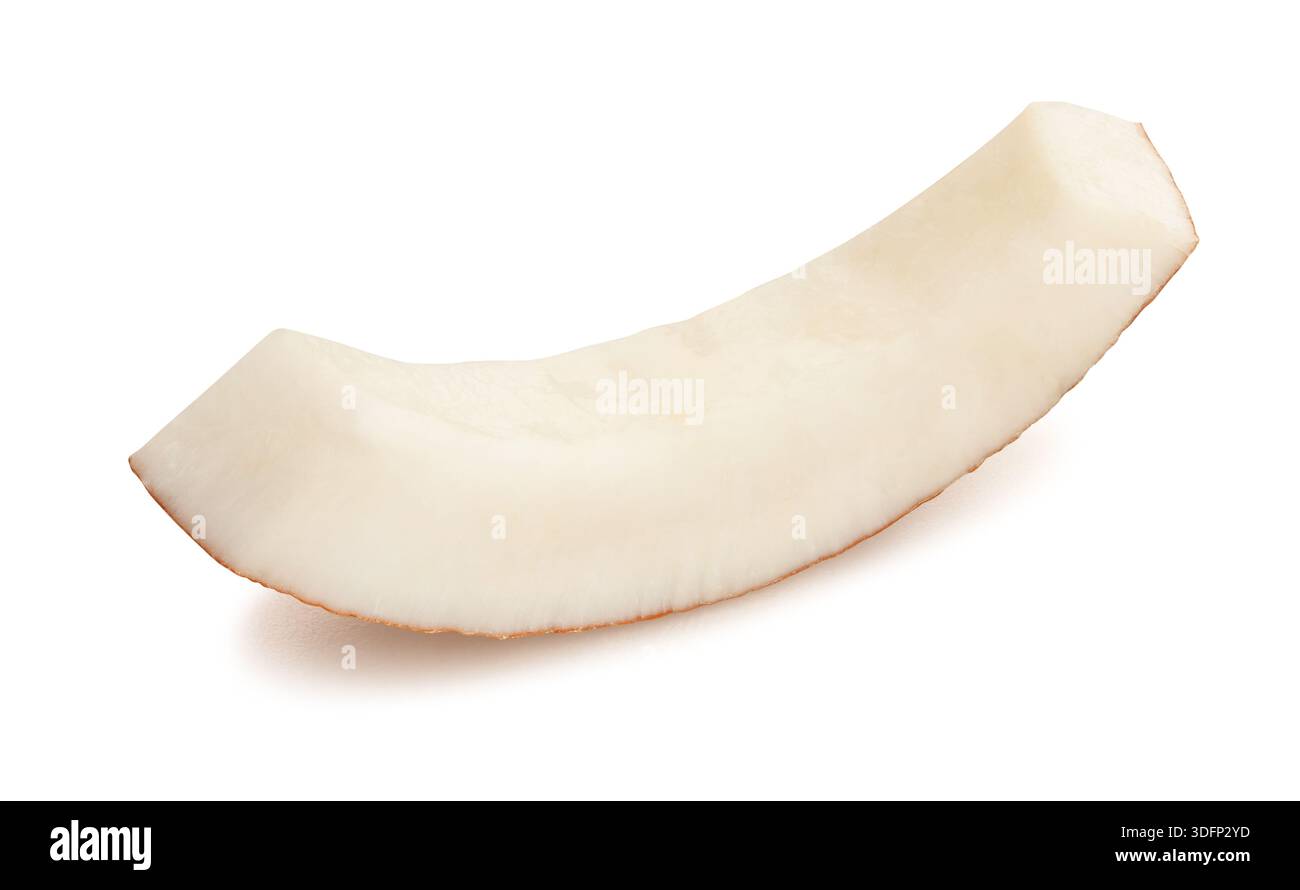 sliced coconut path isolated on white Stock Photo