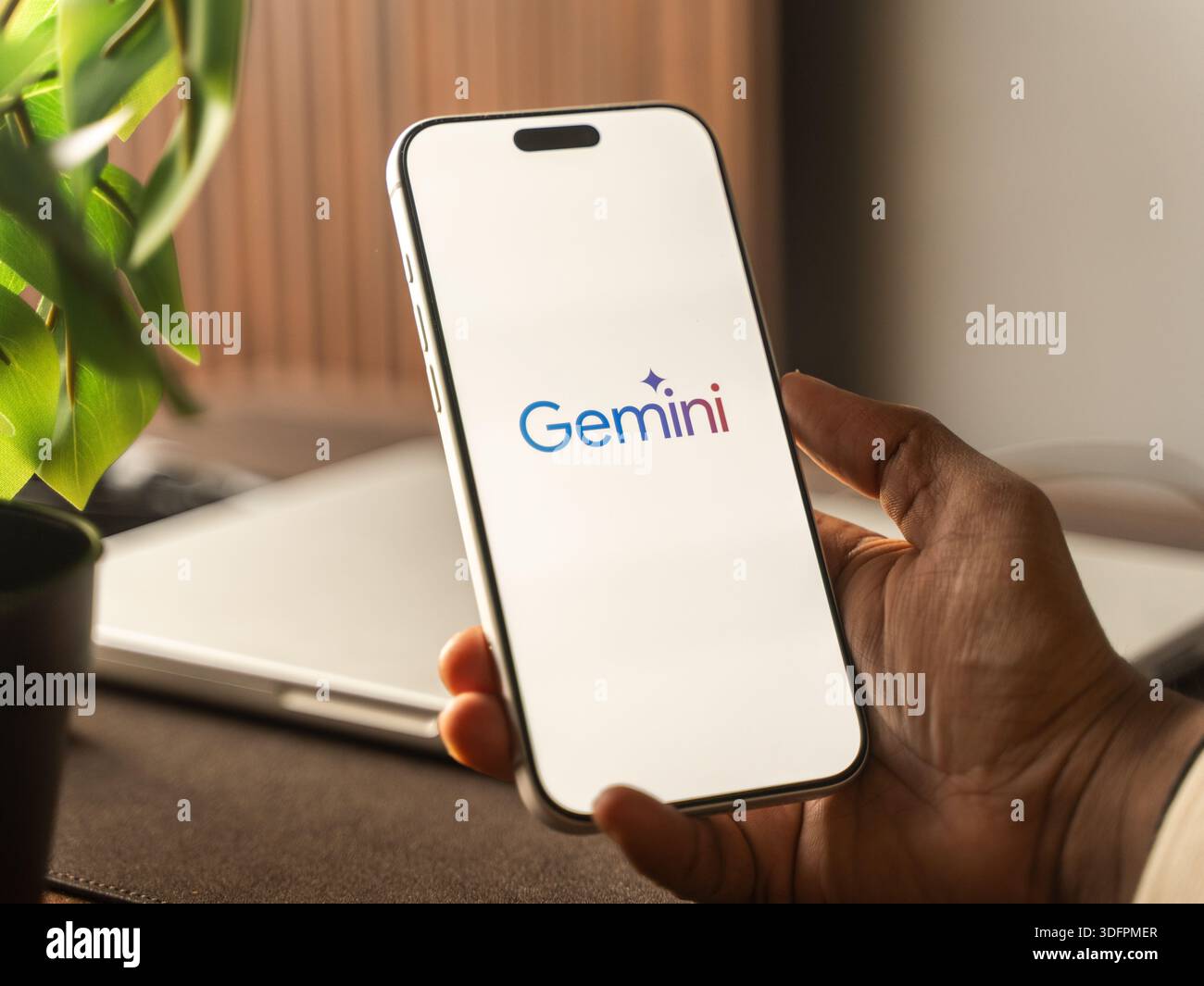 Google Gemini logo is displayed on the screen of a smartphone, in Bangalore, India, on January 14, 2026 Stock Photo