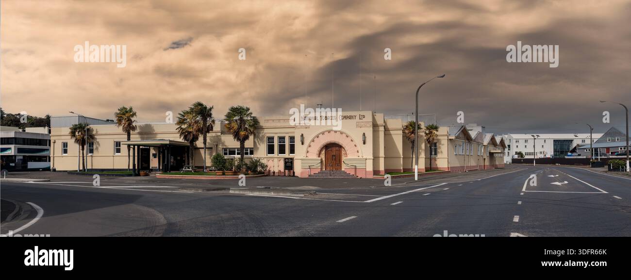 Former British American Tobacco art deco factory, Napier, New Zealand Stock  Photo