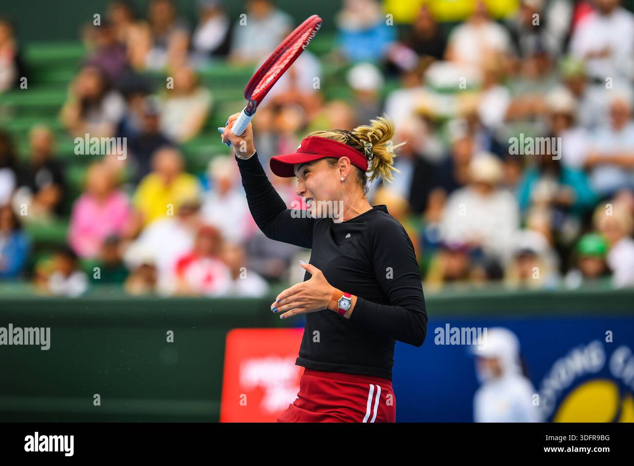 Donna Vekic (CRO) is seen in action during the tennis match with ...