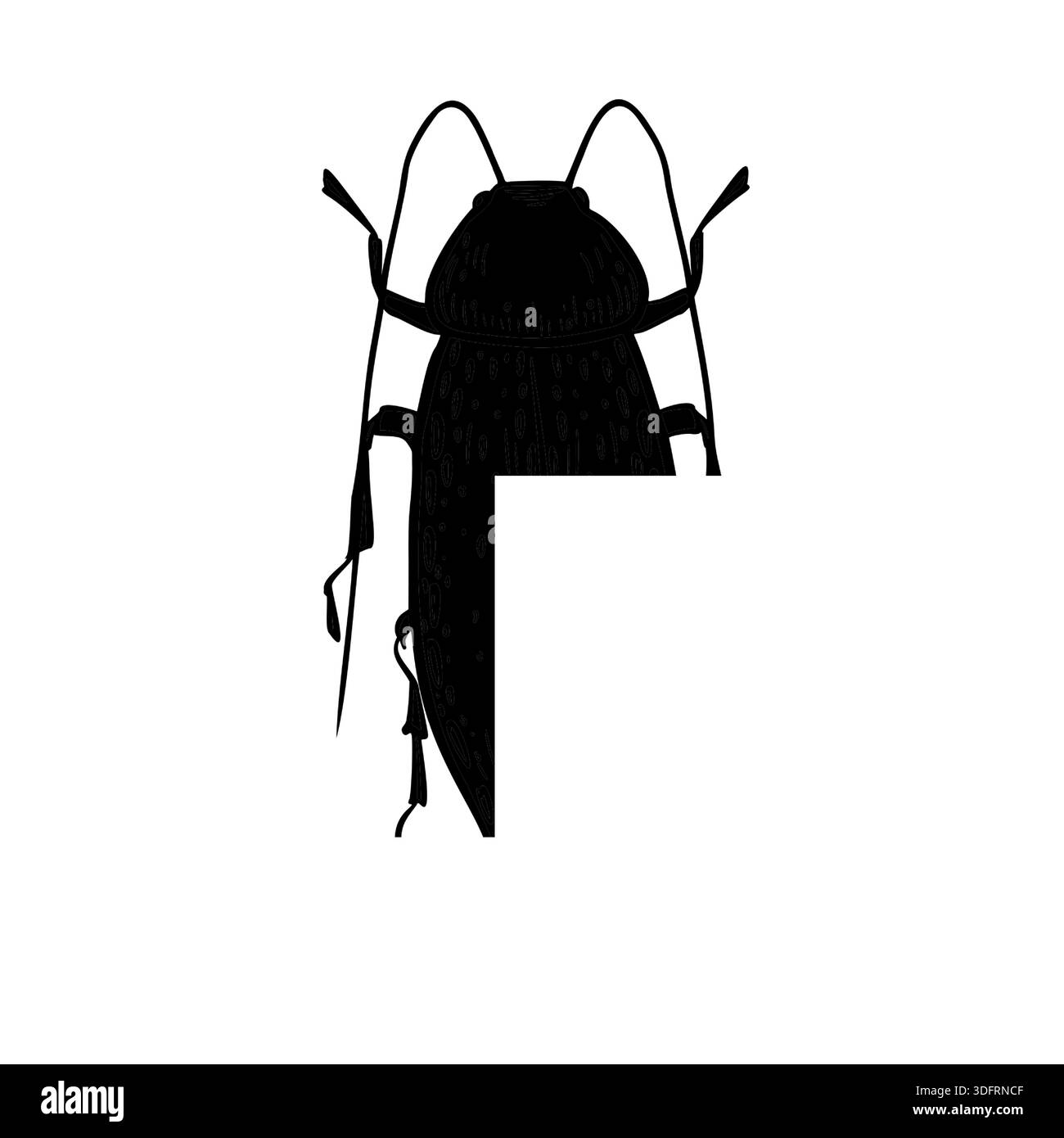 Cockroach vector black silhouette illustration. Insect outline for pest ...