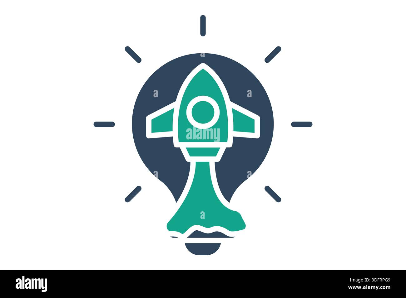 Launching icon. solid icon style. icon related to launching idea. creativity elements vector illustration Stock Vector