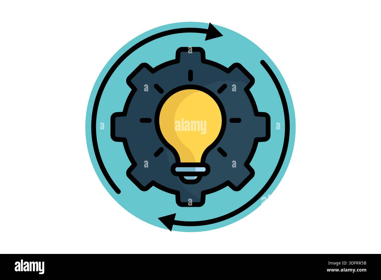 Process icon. colored outline icon style. icon related to creative process. creativity elements vector illustration Stock Vector