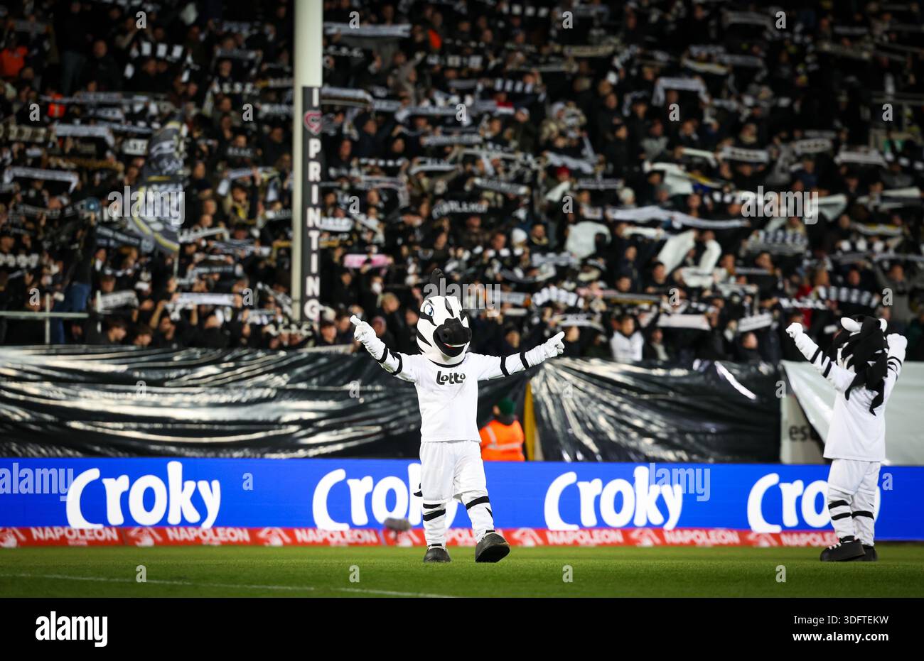 Zebra Tuesday Charleroi's zebra mascot pictured at the start of a soccer game between ...
