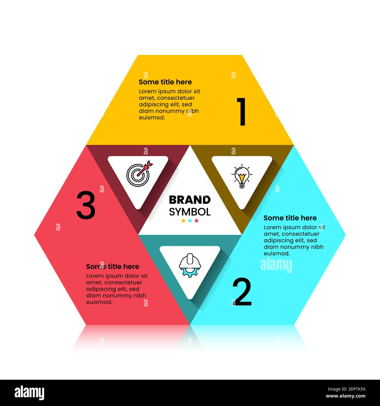 Infographic template with icons and 3 options or steps. Triangle. Can ...