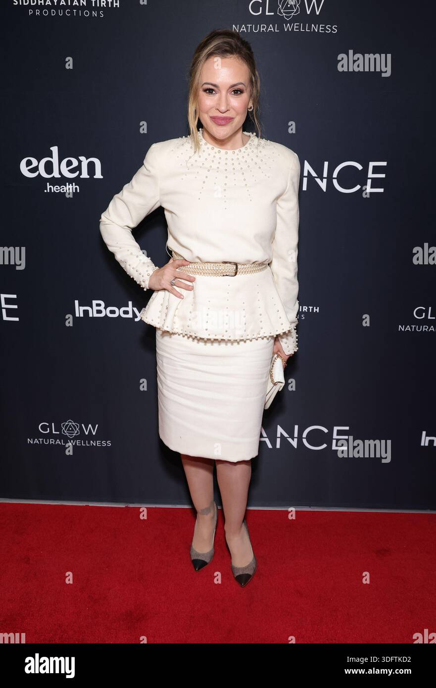 West Hollywood, California, USA. 13th Jan, 2026. Alyssa Milano. the Los  Angeles Red Carpet Premiere for the 4-Part Docuseries Balance: A  Perimenopause Journey held at Pacific Design Center l in West Hollywood.