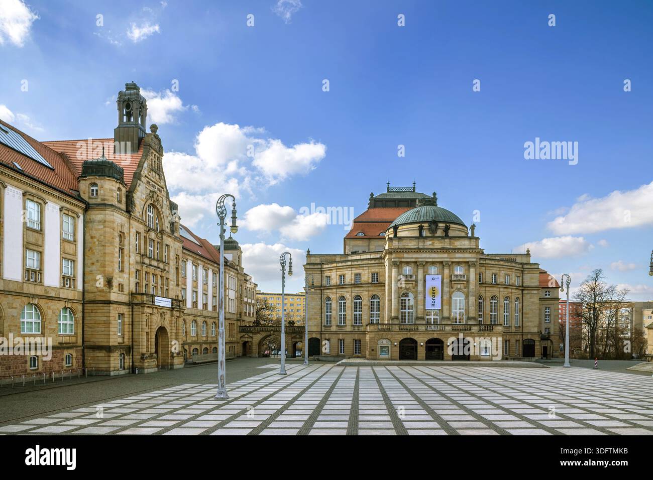 Kunstsammlungen Chemnitz and Opernhaus Chemnitz, Germany, Saxony, Chemnitz Stock Photo