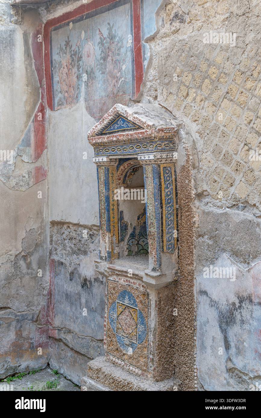 An Elaborate Roman Mosaic Shrine Called A Lararium Dedicated To The an-elaborate-roman-mosaic-shrine-called-a-lararium-dedicated-to-the