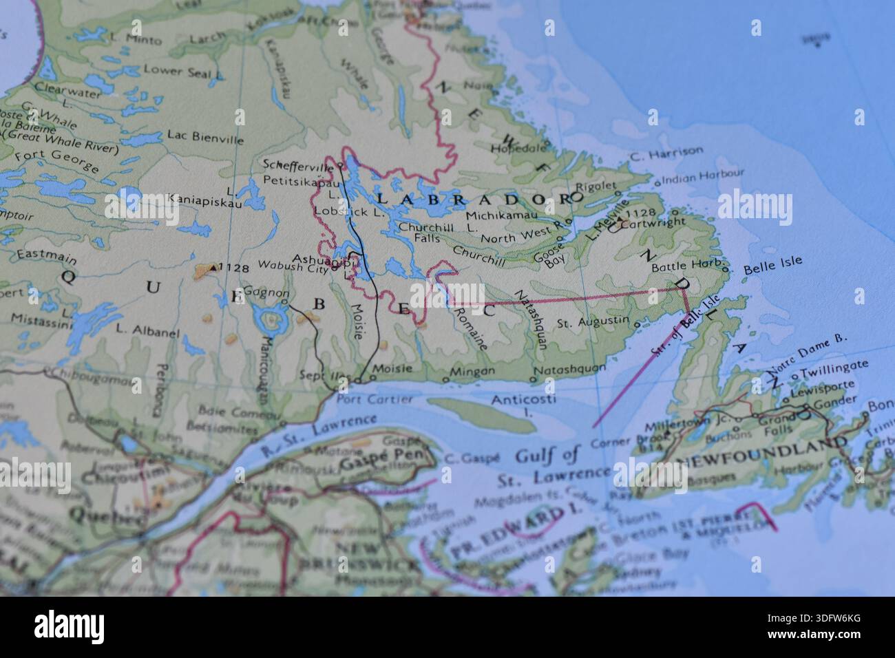 Quebce Labrador Map Detailed map of Eastern Canada featuring Labrador, Quebec, and ...