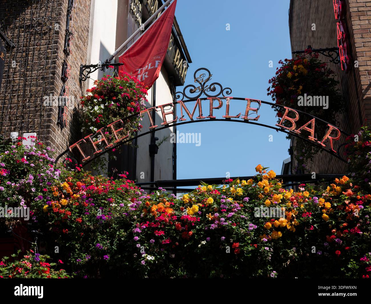 The Temple Bar pub sign in Dublin city, Ireland. Stock Photo