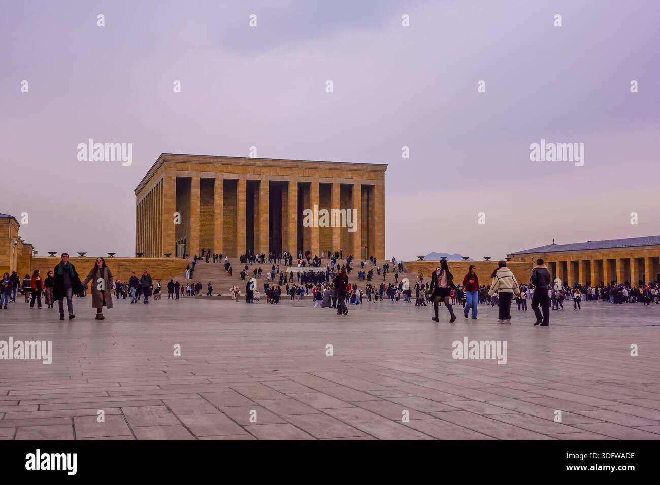 People at the Mausoleum of Mustafa Kemal Ataturk in Ankara, Turkey - Stock Image
