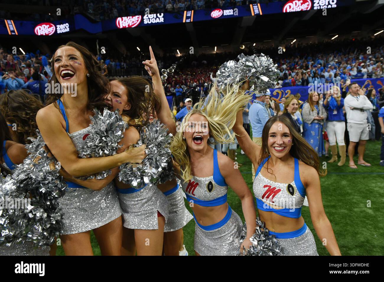 NEW ORLEANS, LA - JANUARY 01: Members of the Ole Miss Rebels Dance Team ...