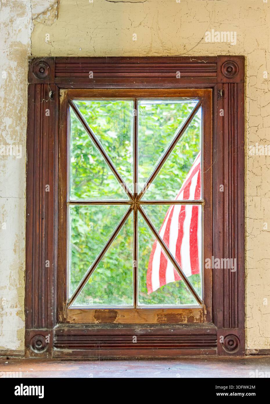 old fashioned window in an interior wall Stock Photo