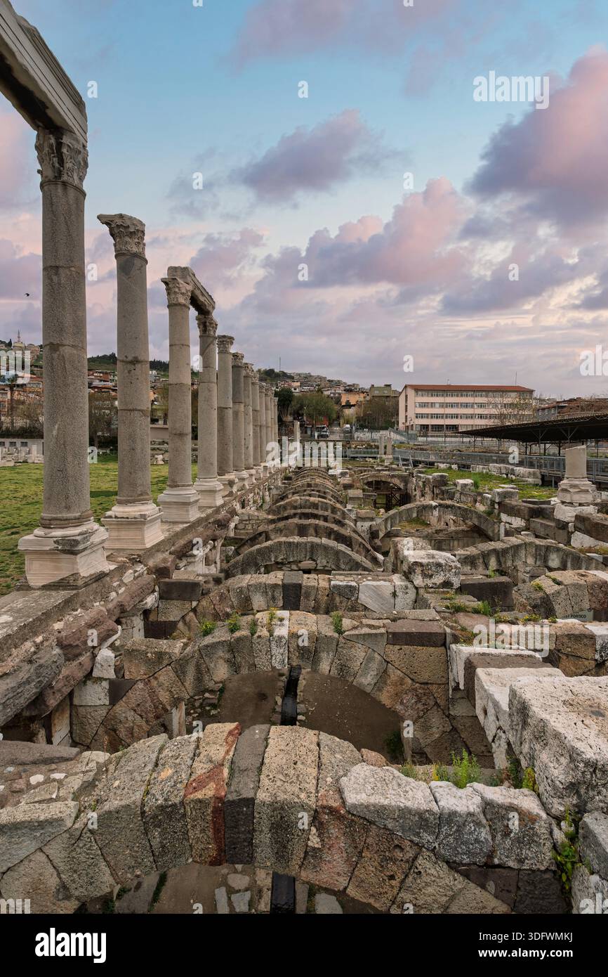 Ancient Roman columns and arches of the Agora of Smyrna, Izmir, Turkey ...