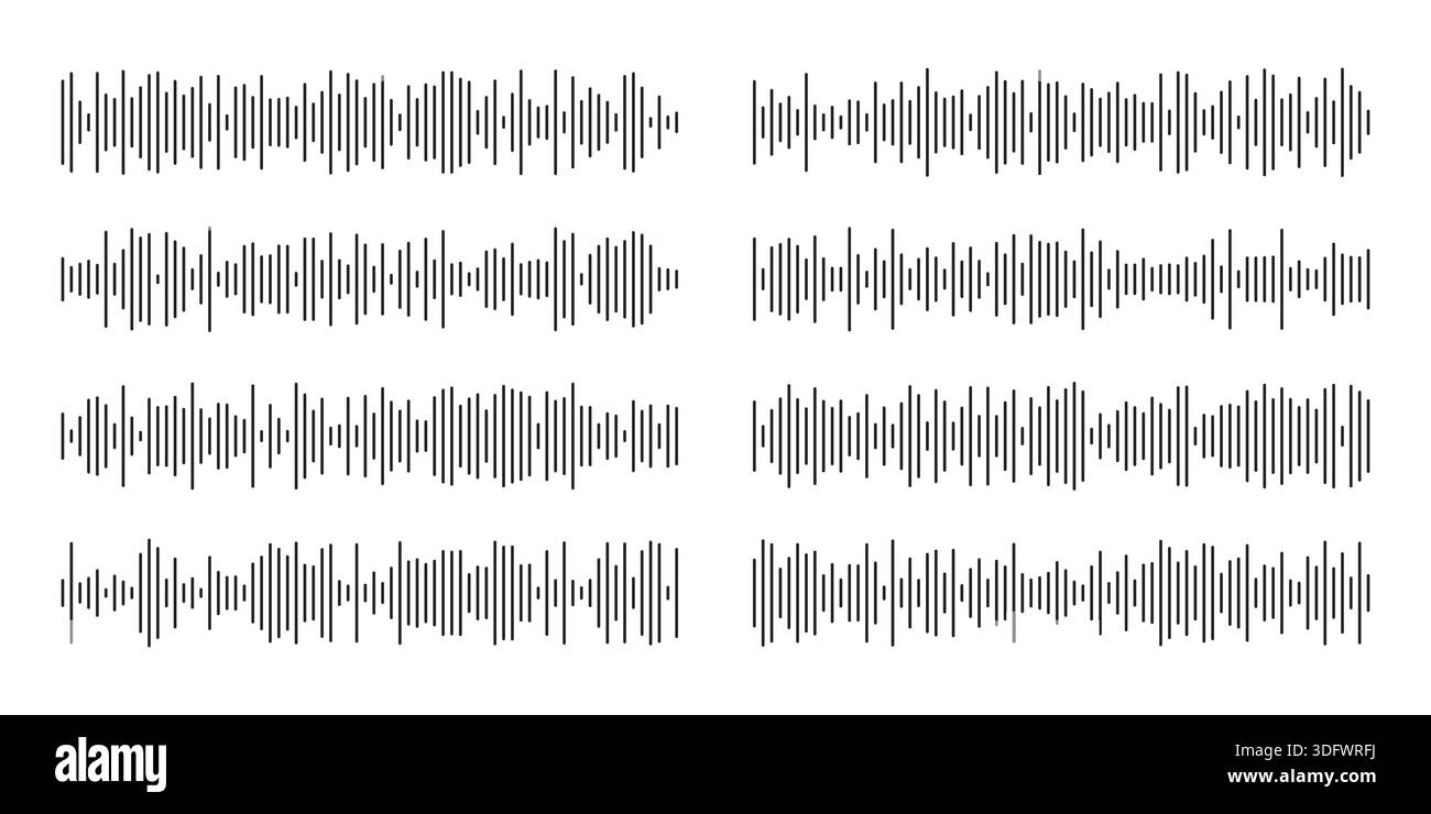 Collection of sound or audio wave icon. Soundwave, social media message ...