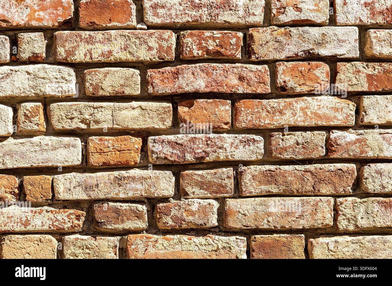 Brick wall as background texture. Grungy bricks masonry Stock Photo