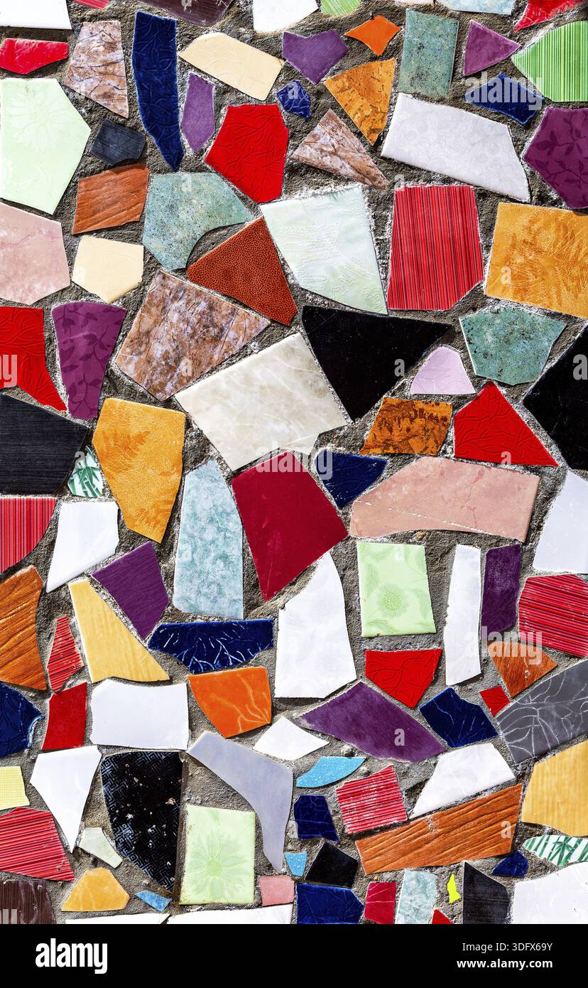 Abstract multicolored ceramic mosaic texture as background Stock Photo