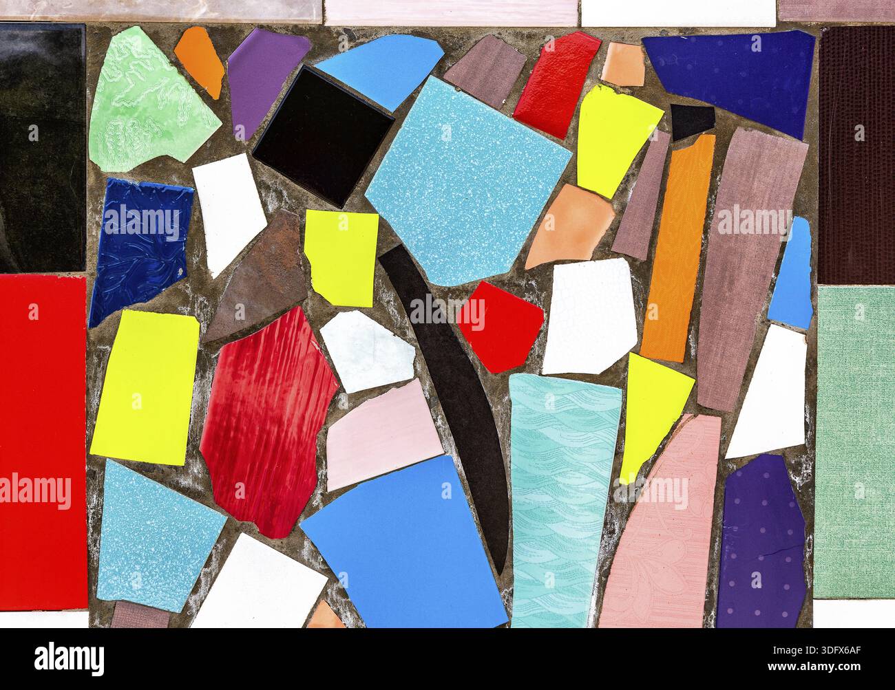 Abstract multicolored ceramic mosaic texture as a creative background Stock Photo