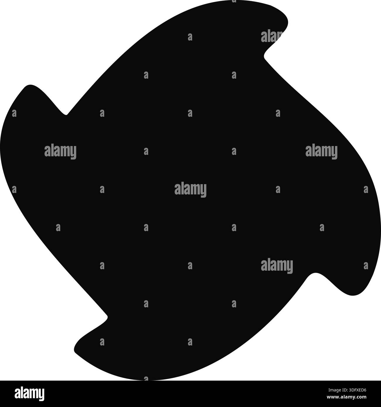 Geometric design with four rounded points forming a balanced whirlpool ...