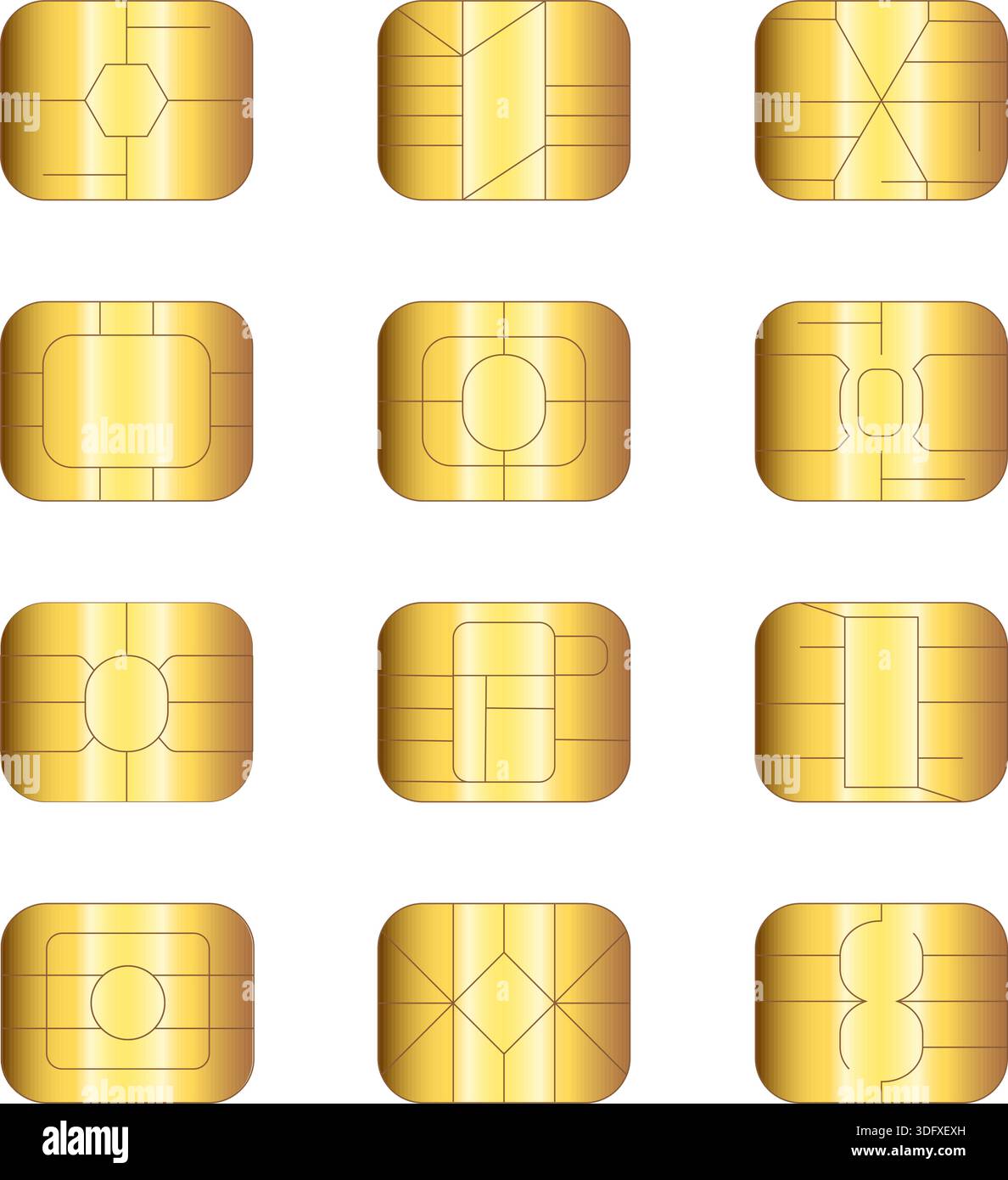 Credit card chip golden Stock Vector Images - Alamy