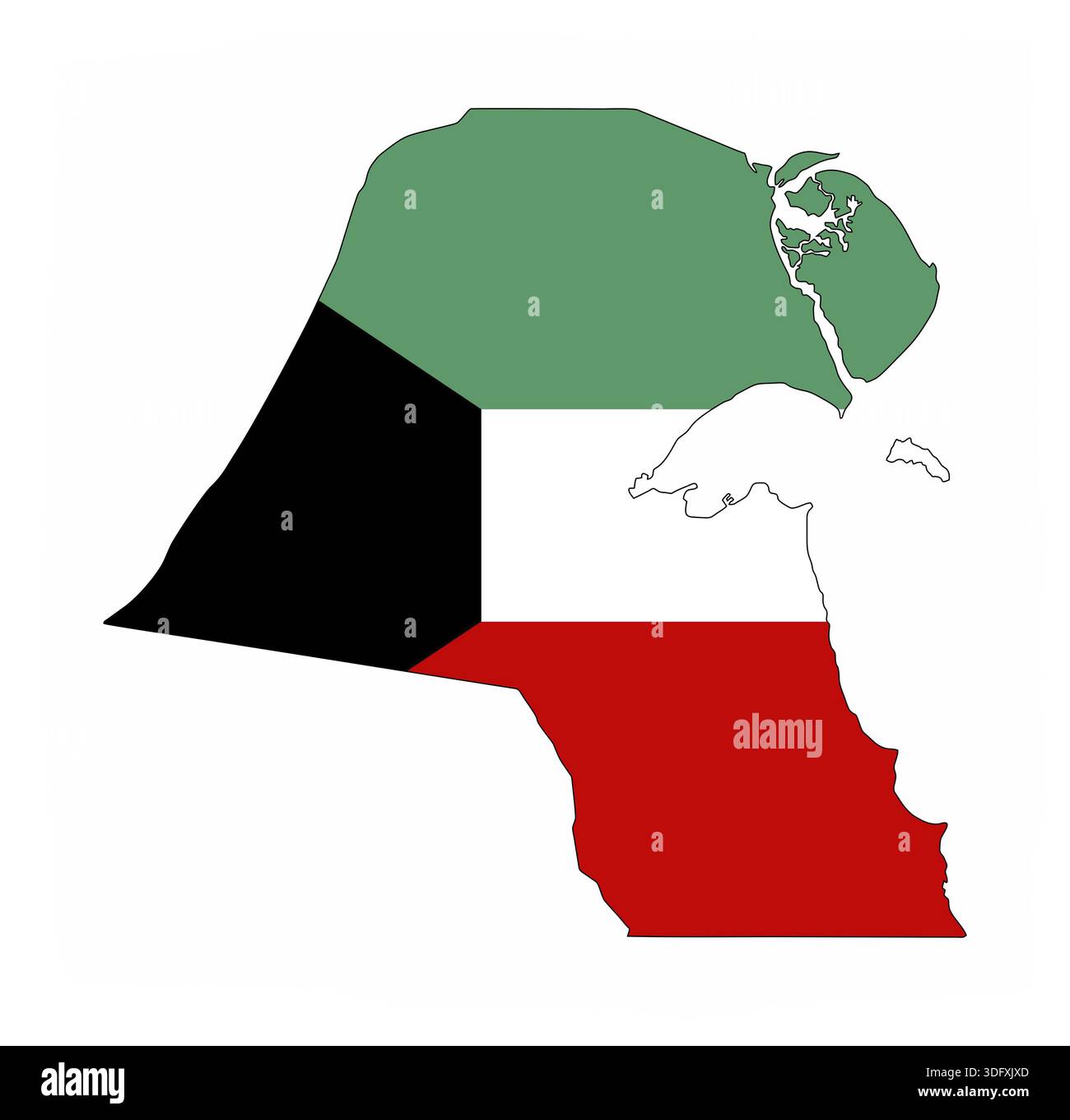 Kuwait country flag map shape national symbol Stock Photo - Alamy