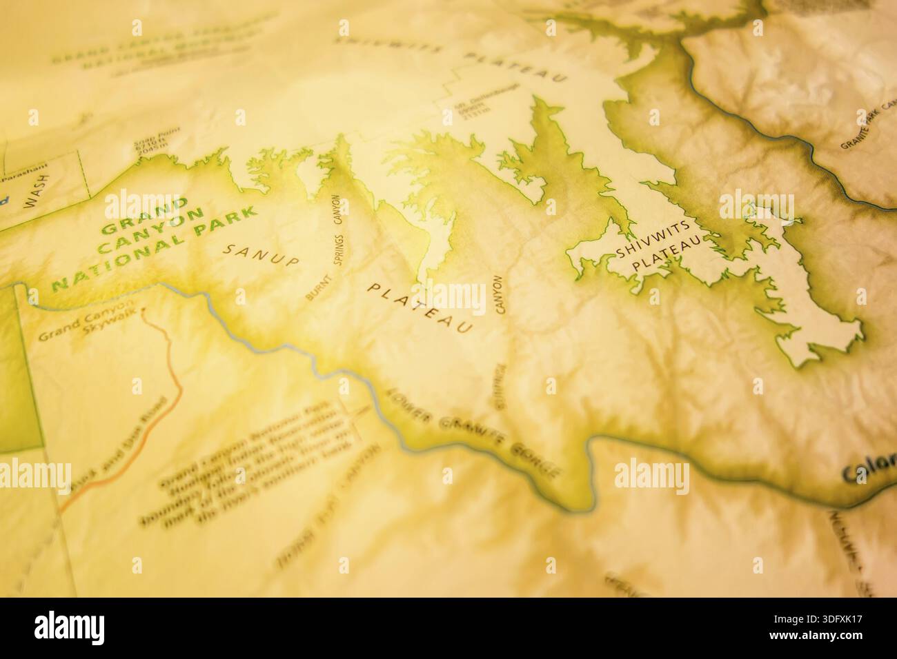 Vintage map of grand canyon national park and surroundings Stock Photo ...