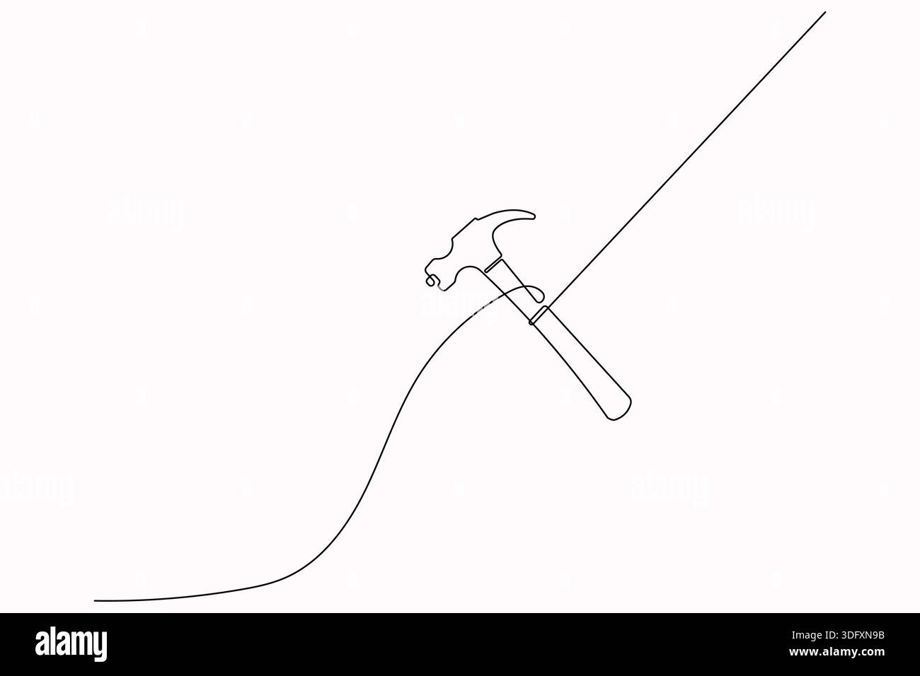 Wrench and screwdriver continuous single line art Stock Vector