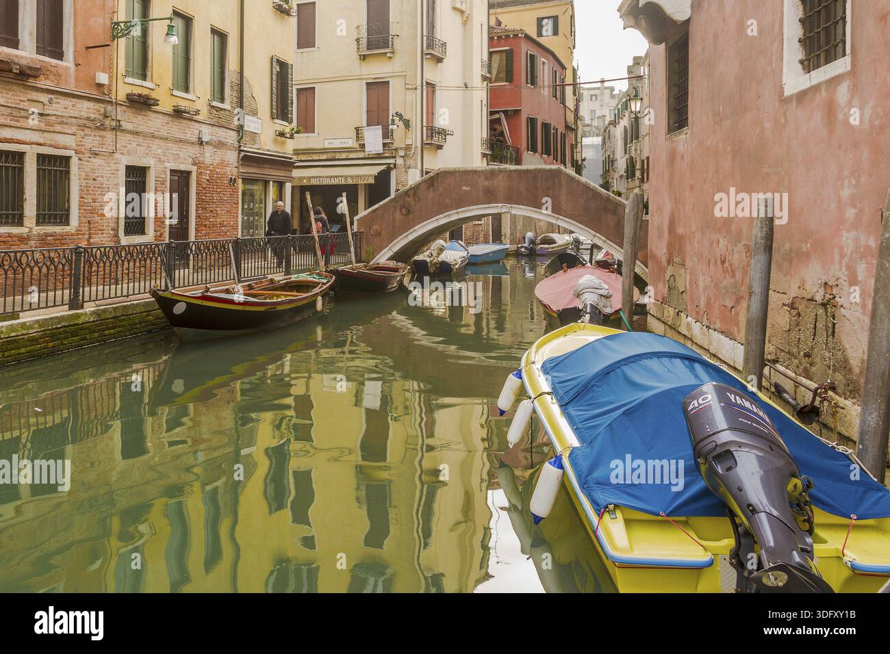 Reflections In A Canal Venice Italy Stock Photo - Alamy