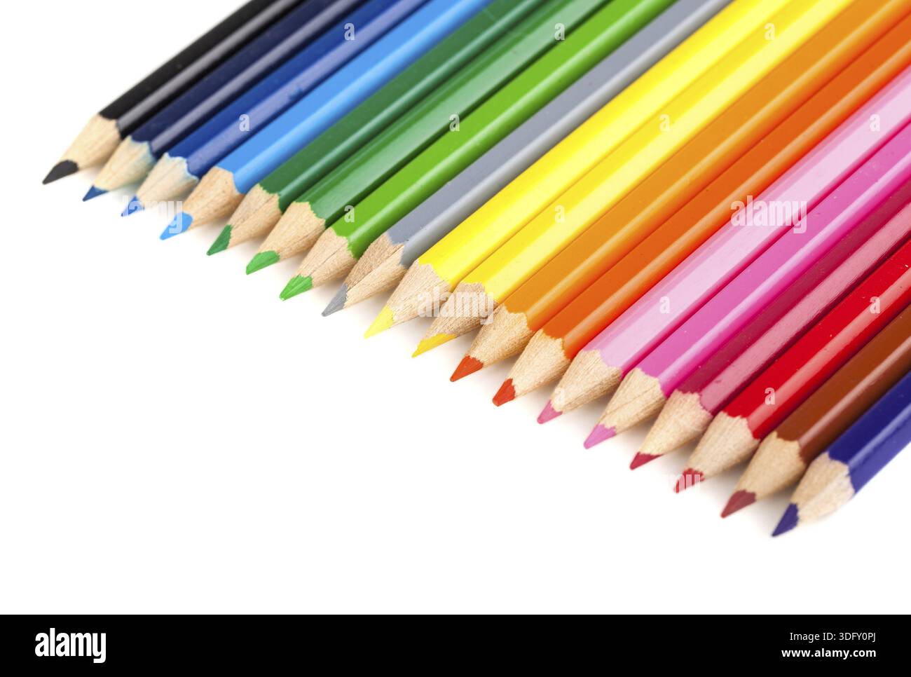 Different color pencils isolated on white background Stock Photo