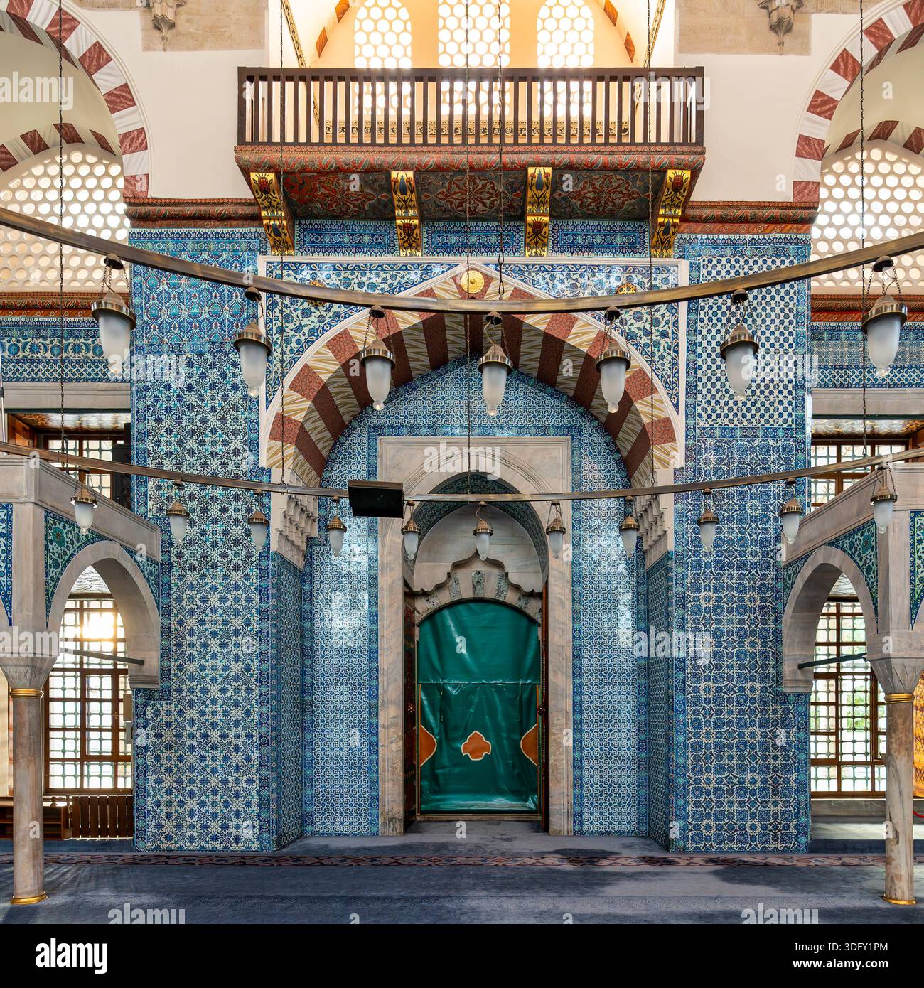 Rustem Pasha Mosque, Istanbul, Turkey. Detailed interior with vibrant ...