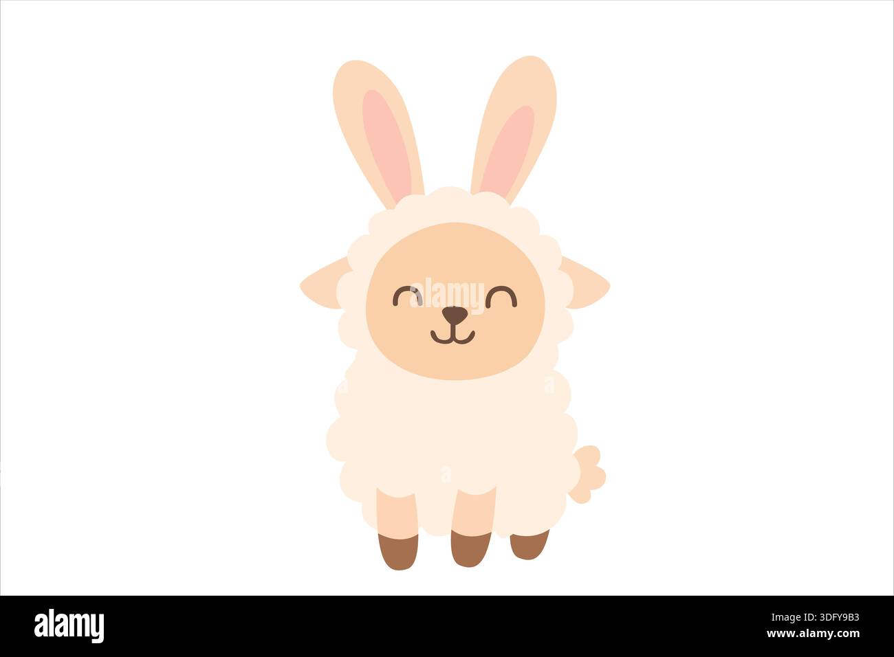 Cute Lamb with Bunny Ears for Easter Celebrations Stock Vector