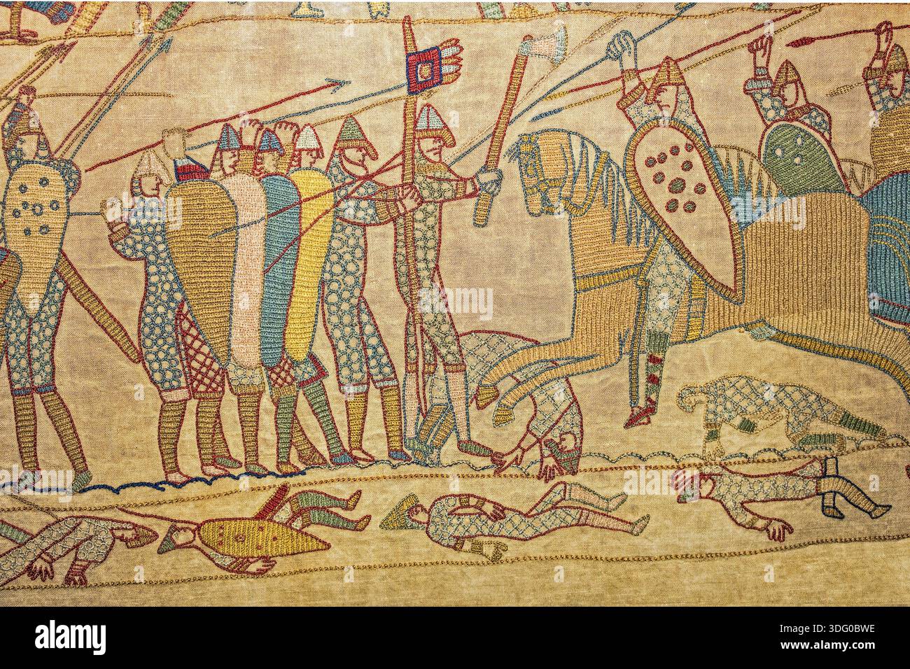 Cavalry Fighting Infantry In The Battle Of Hastings bayeux tapestry ...