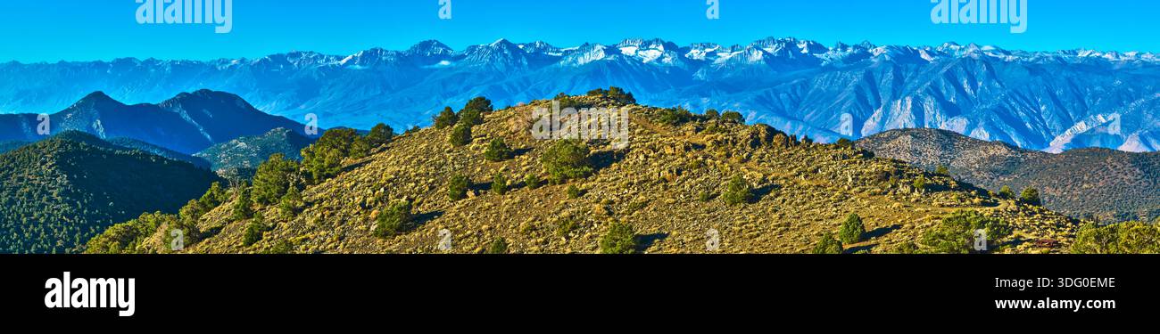 Paranimic Ridge Aerial Panoramic White Mountain Ridge with Bristlecone Pines and Sierra ...