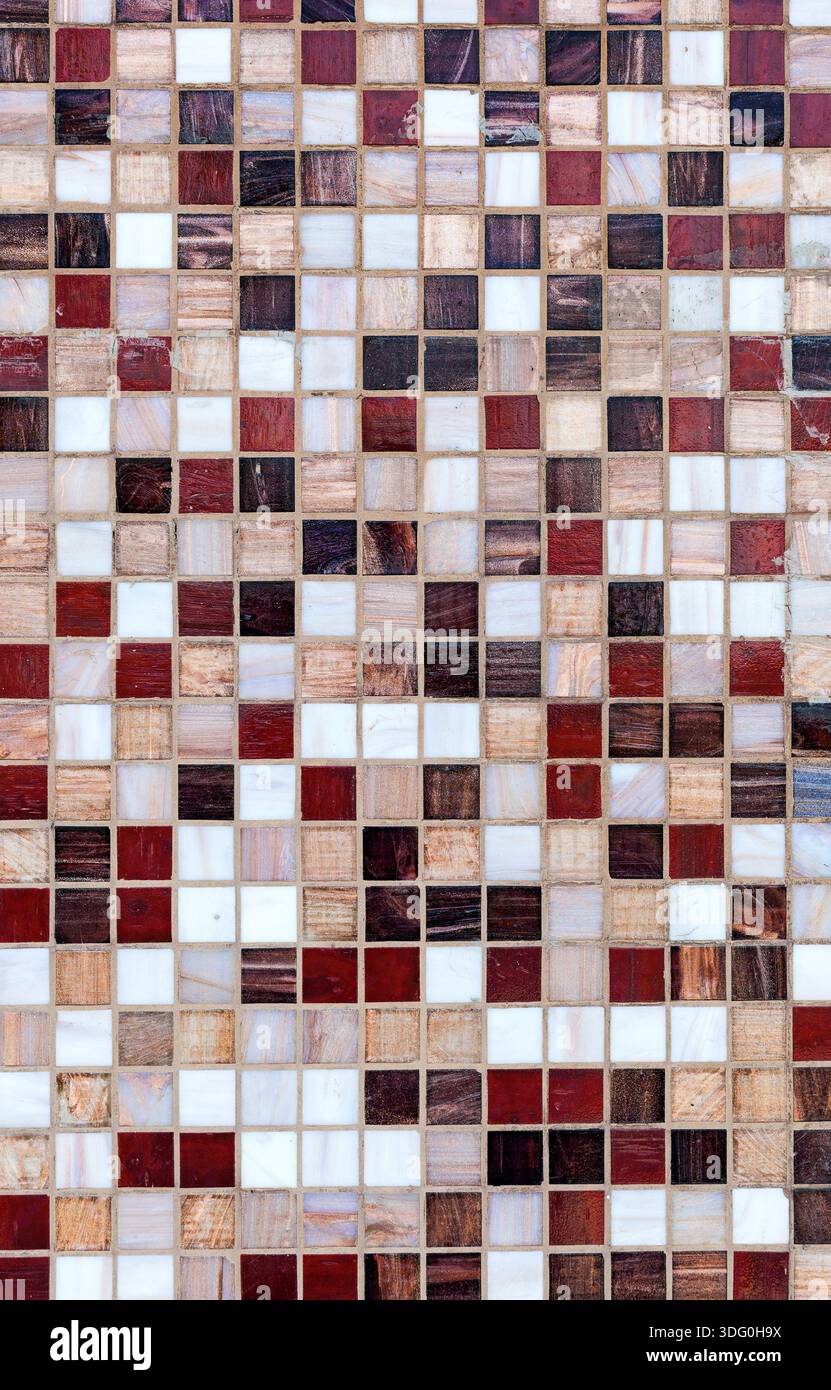 Ceramic glass colorful tiles mosaic composition pattern background Stock Photo