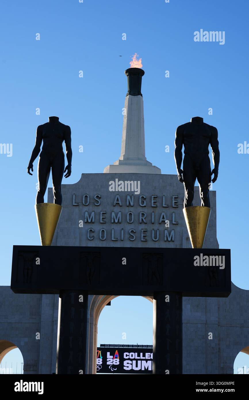 Coliseum Cauldron The Olympic cauldron is lit at the Los Angeles Memorial Coliseum ahead ...