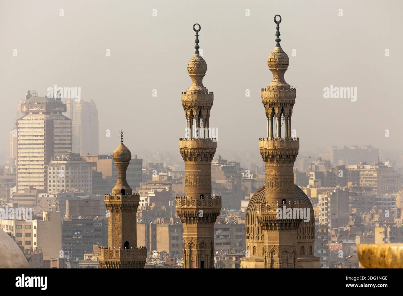 Minarets of Mosque of Sultan Hassan and Mosque of ar-Rifai, viewed from ...