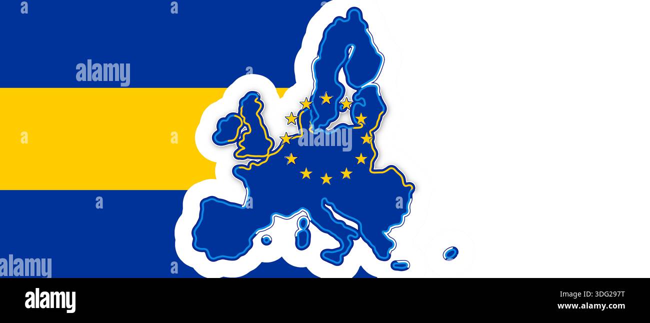Europe On Rounded Map creative abstract Europe map simplified rounded-corners symbolic shape ...