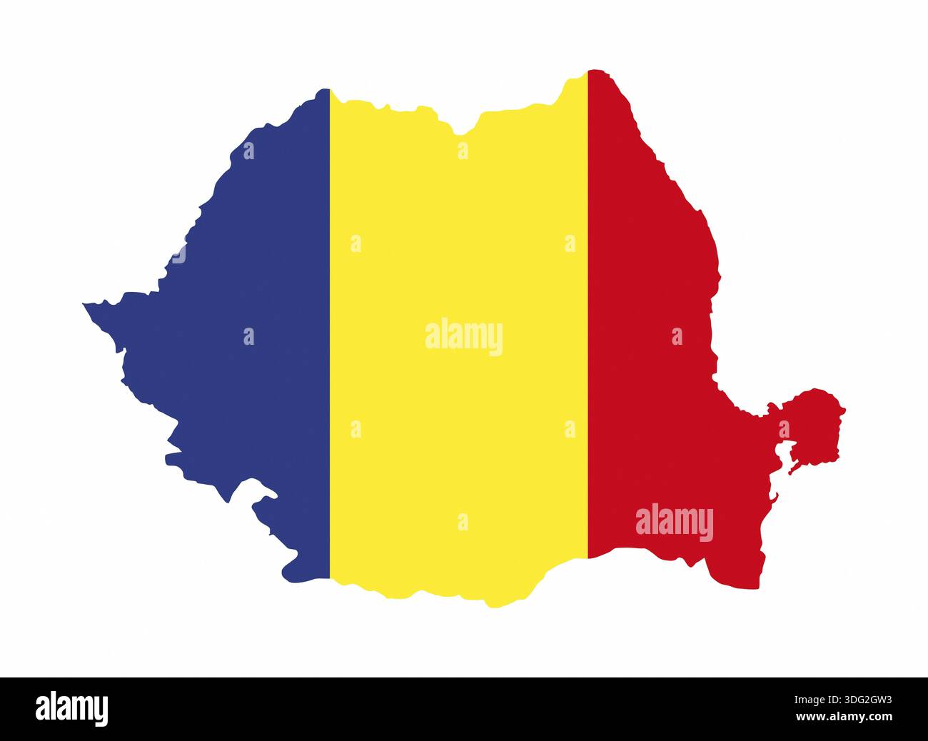Romania country flag map shape national symbol Stock Photo - Alamy