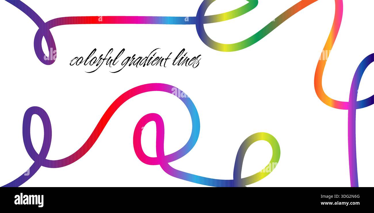 Modern abstract line artwork with smooth multicolor curves Stock Vector