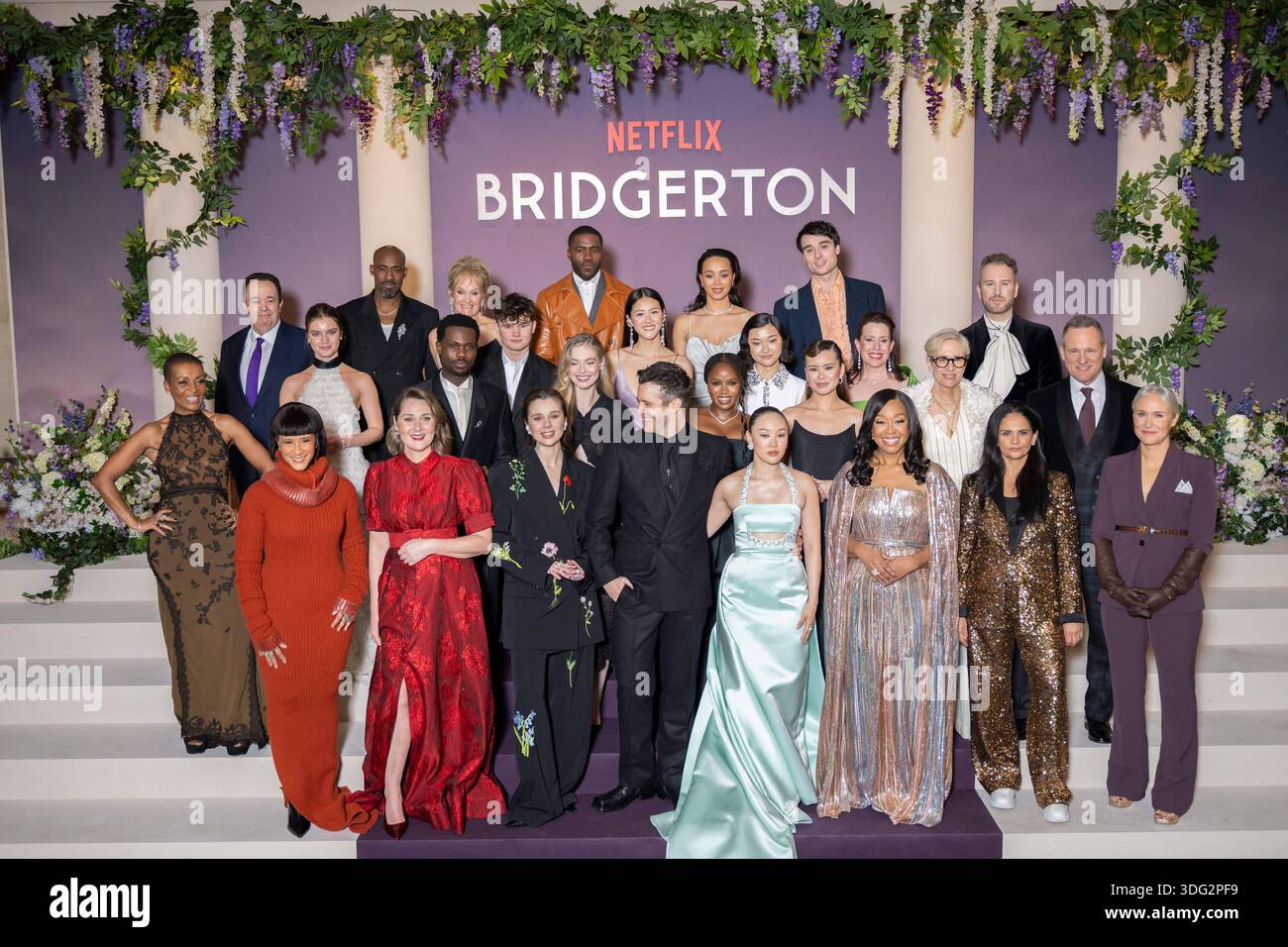 Cast and crew including British actress Adjoa Andoh, British actor Hugh ...
