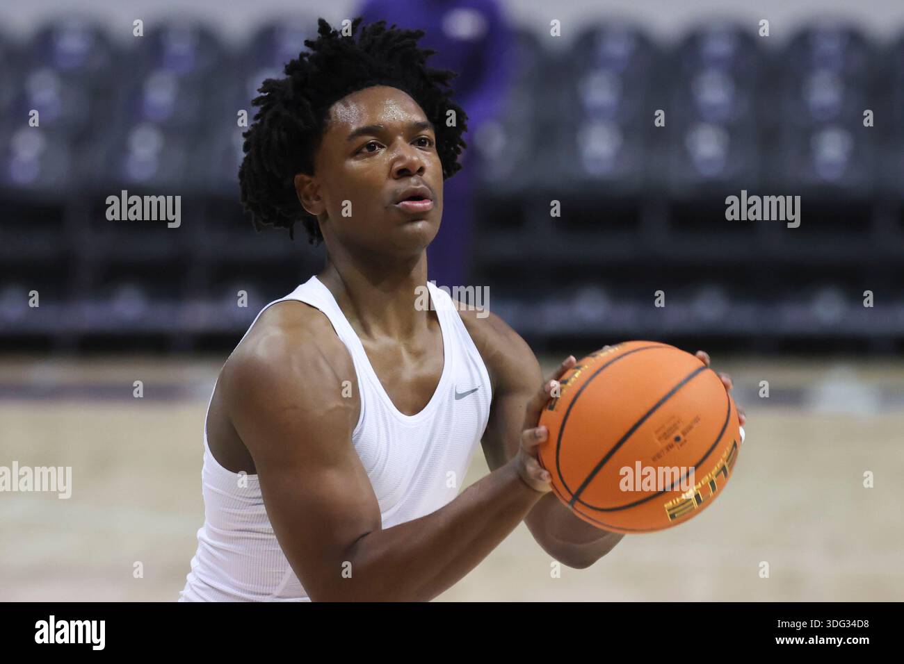 BYU Guard Robert Wright III Warms Up Before An NCAA Basketball Game Byu Guard Robert Wright Iii Warms Up Before An Ncaa Basketball Game Against Tcu Wednesday Jan 14 2026 In Provo Utah Ap Photorob Gray 3DG34D8 