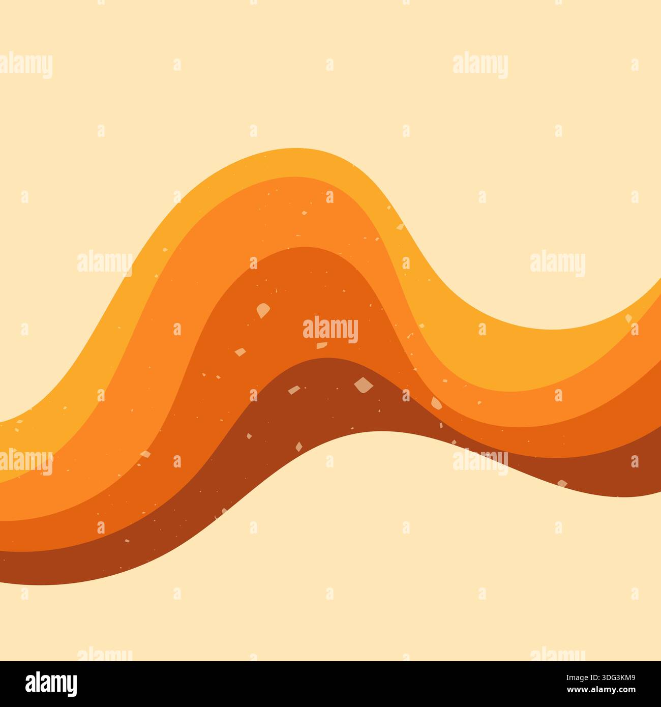 Zebra groovy square warm color waves. Stock Vector
