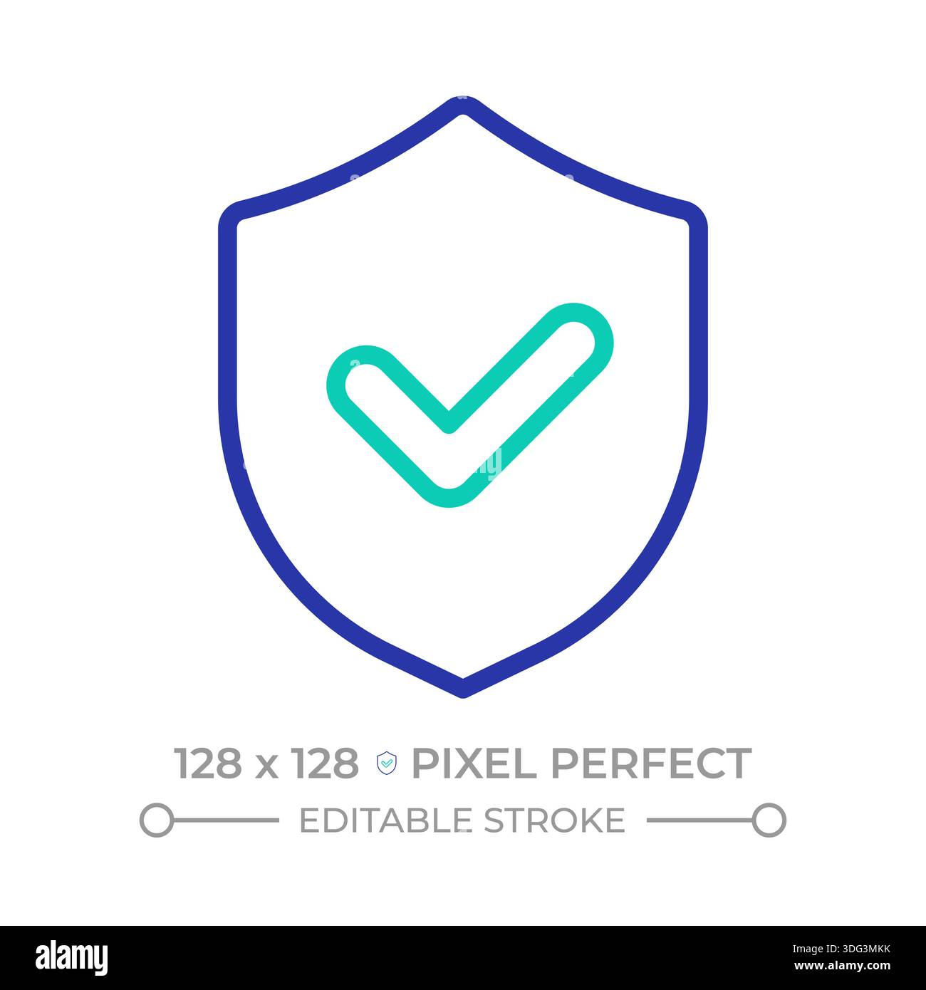 Security compliance pixel perfect two color line icon Stock Vector