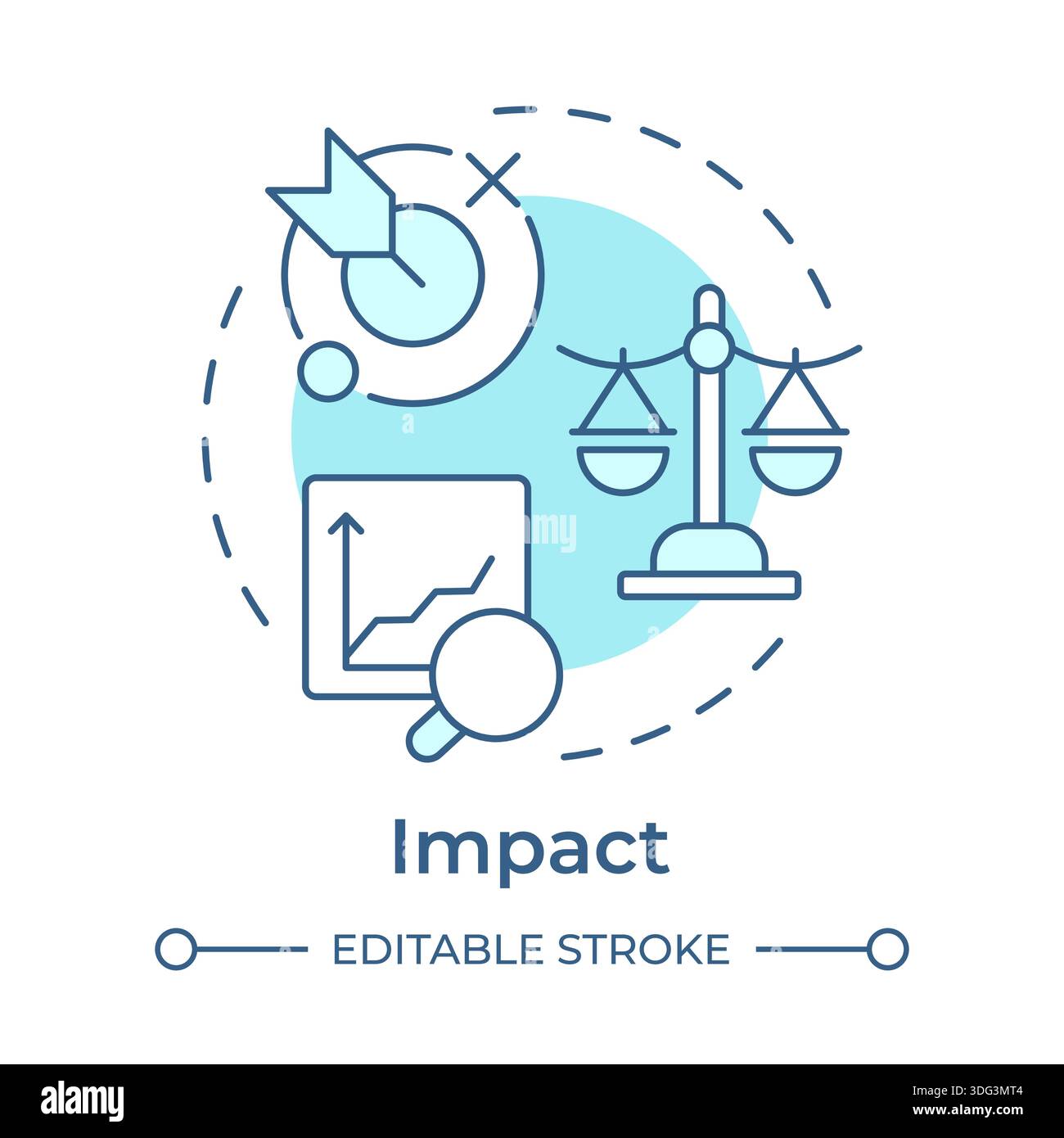 Impact soft blue concept icon Stock Vector
