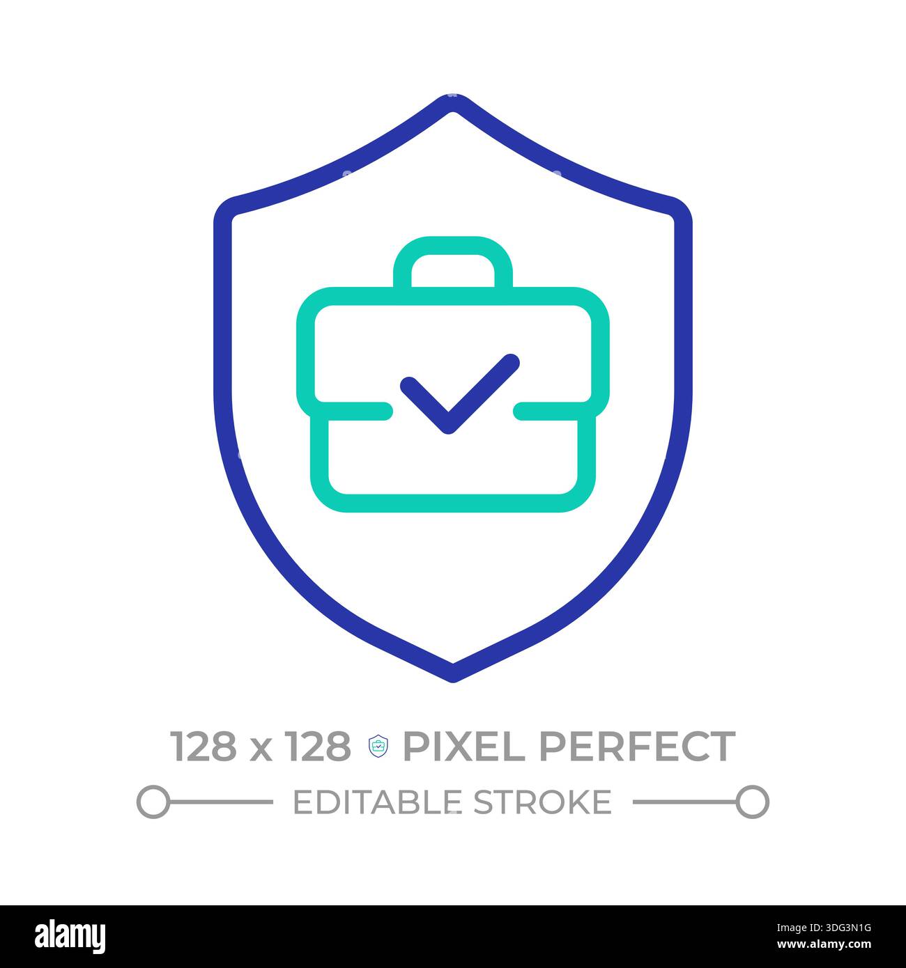 Job security pixel perfect two color line icon Stock Vector