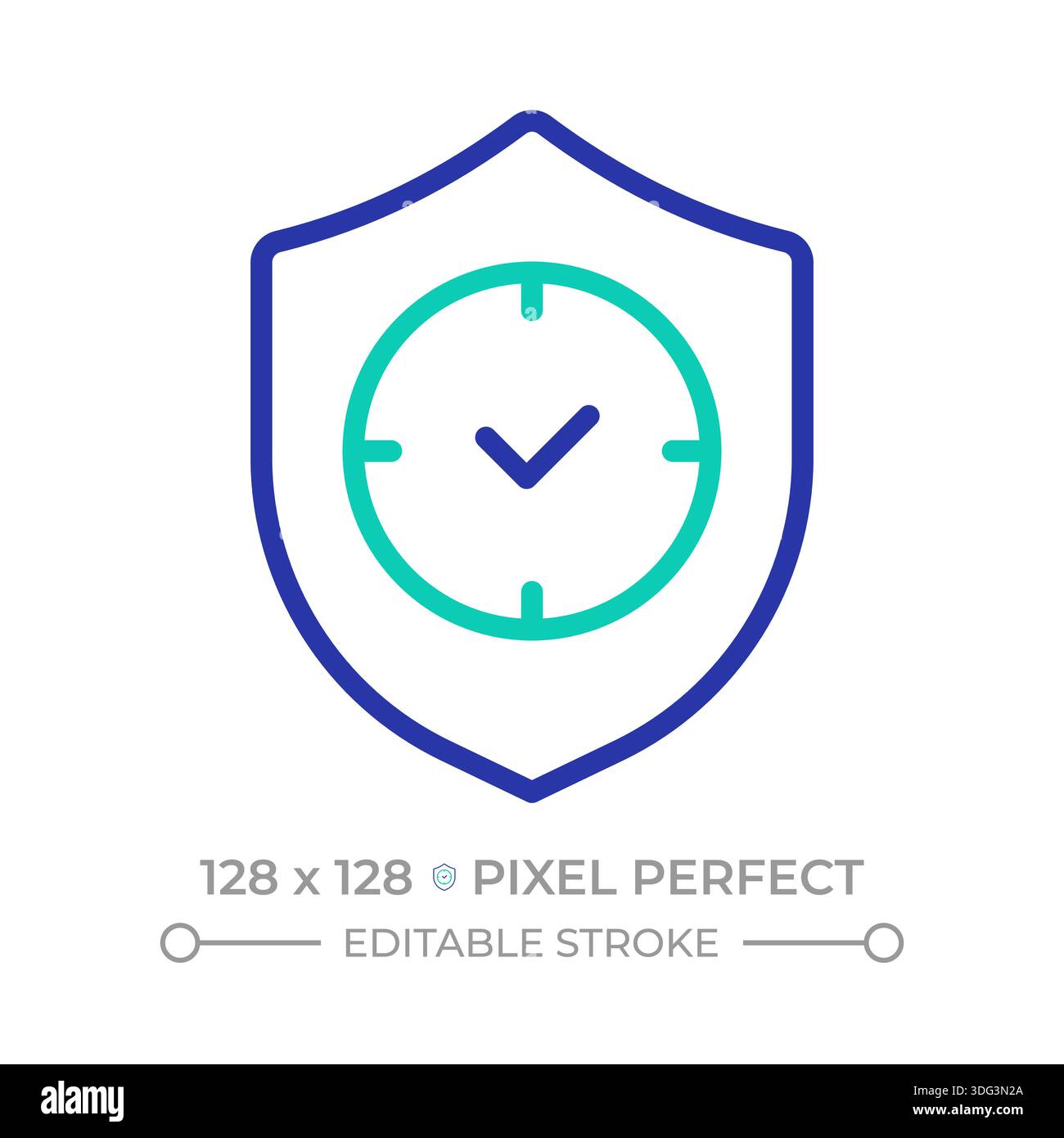 Warranty period pixel perfect two color line icon Stock Vector